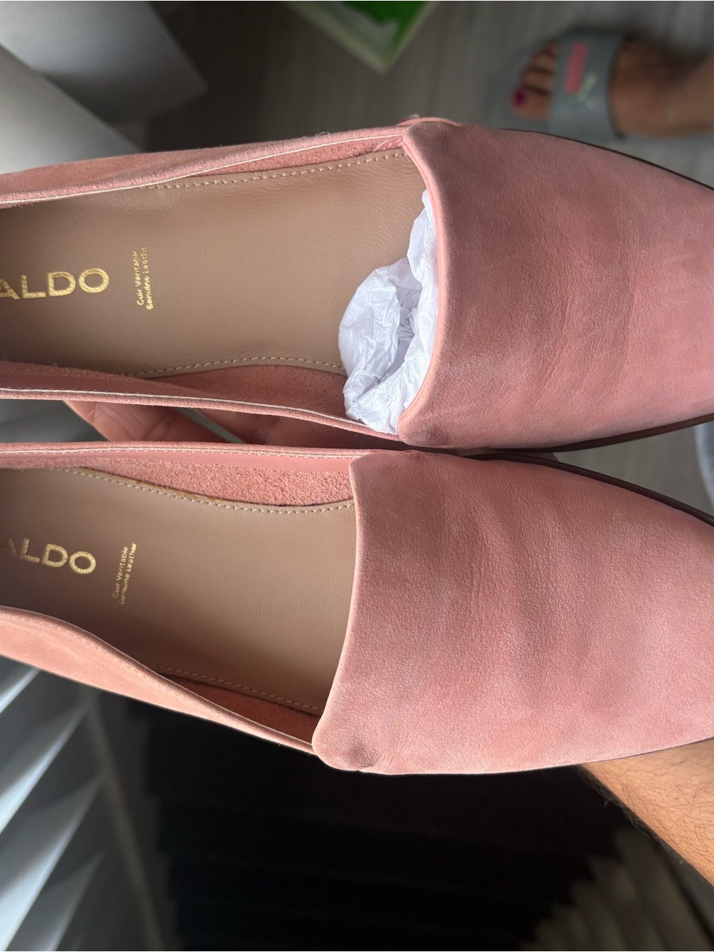 ALDO Blush Pink Suede Slip-On Flats